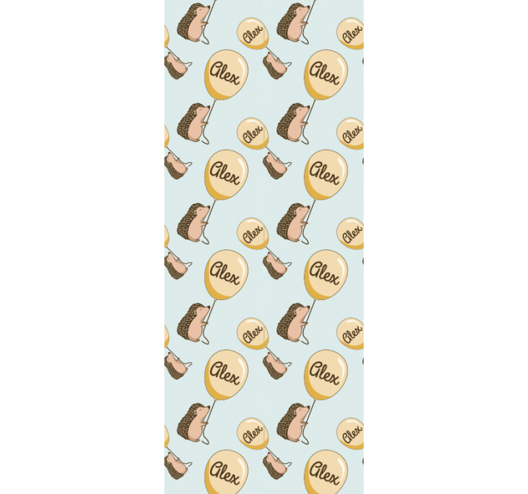 porcupine with balloon and name wallpaper - TenStickers