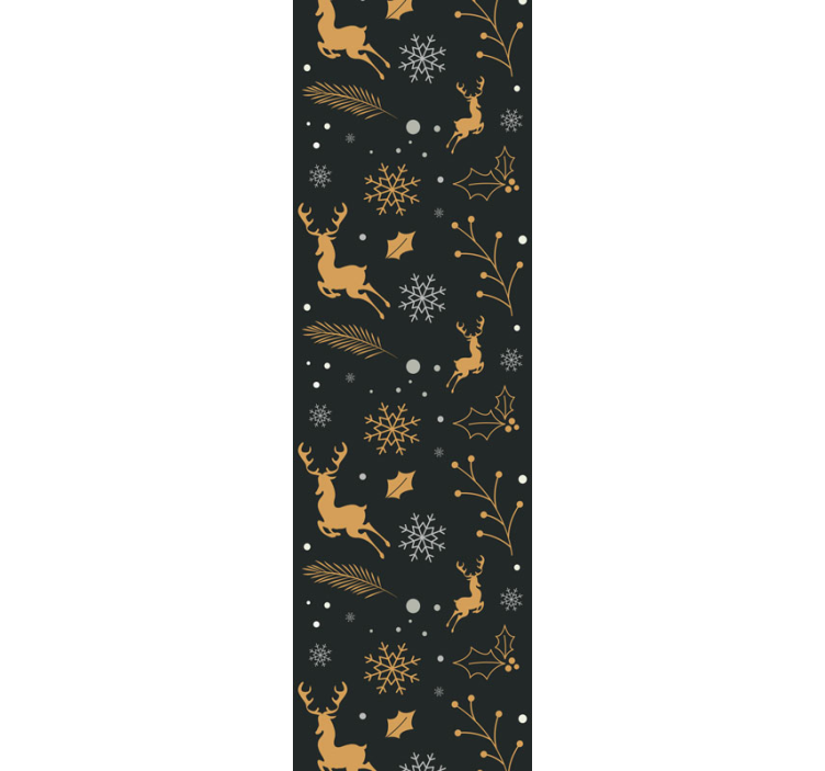 Golden Reindeer Motif holiday christmas wallpaper - TenStickers