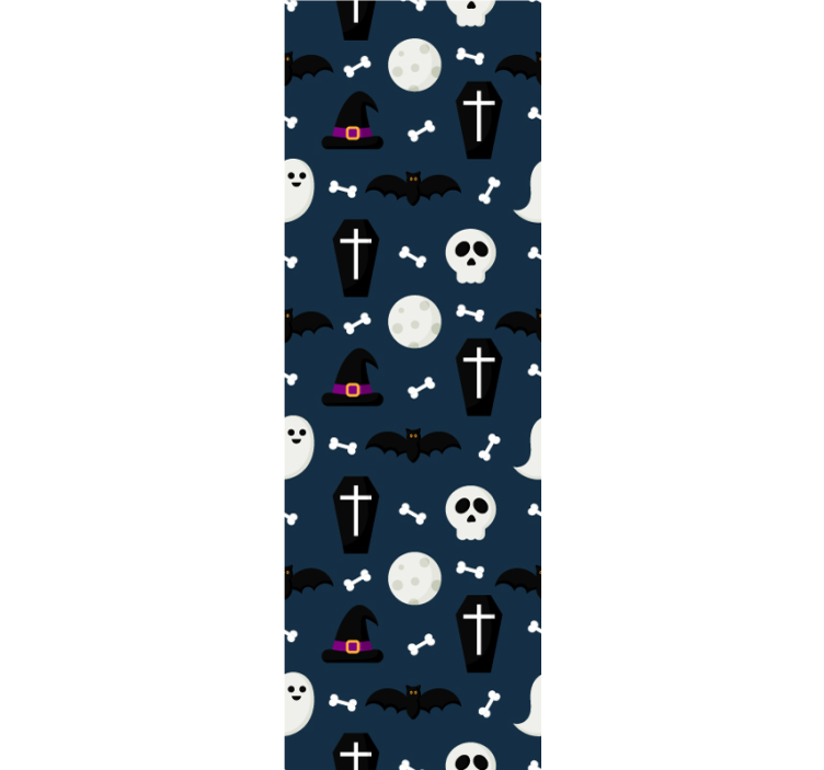 Spooky black elements cute halloween wallpaper - TenStickers