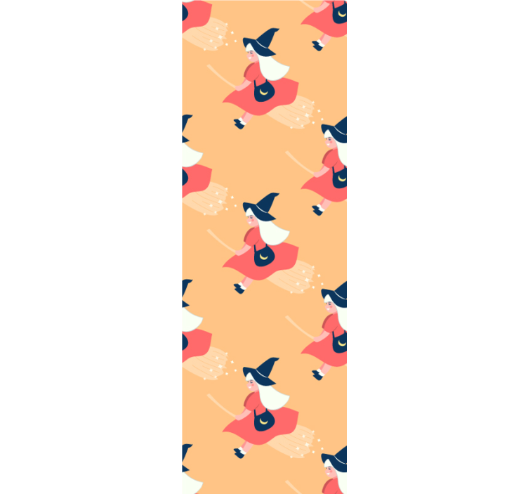 Magical Witch Figures cute halloween wallpaper - TenStickers