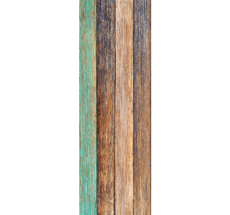 Blue and brown laminate Wood Effect  Wallpaper - TenStickers