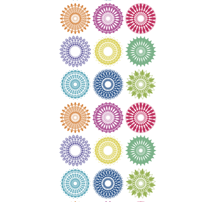 Floral wallpaper in vibrant floral circles - TenStickers