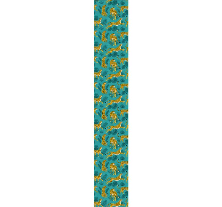 Turquoise Pattern leopard print wallpaper - TenStickers