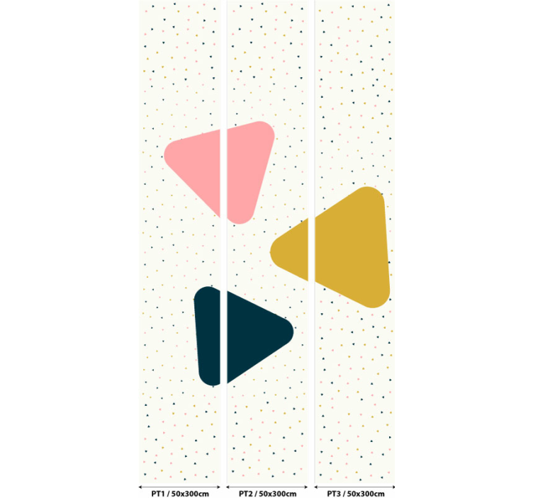 Circle Pattern Wallpaper Rain of Triangles - TenStickers