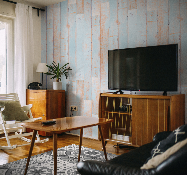 Wood Texture Wallpaper clear sky - TenStickers