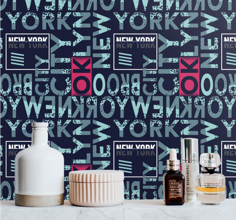 Urban Typography wallpaper new york - TenStickers