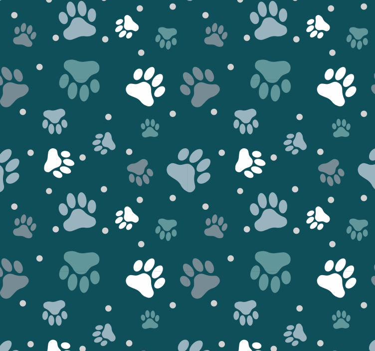Paw Pattern cute dog wallpaper - TenStickers