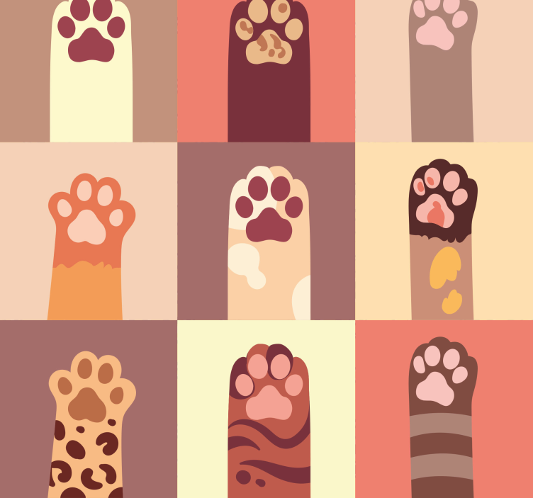 Paw Pattern Array cute dog wallpaper - TenStickers