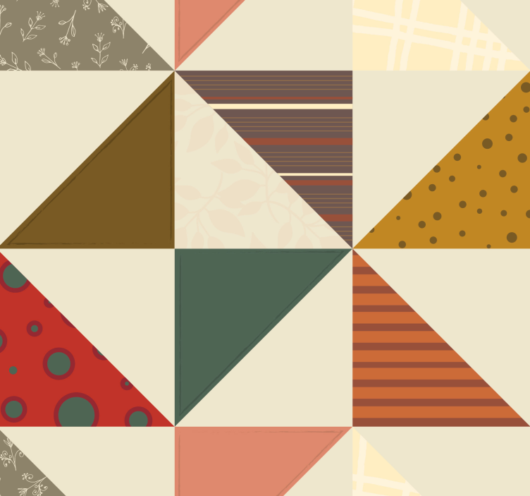 Patchwork geometric triangle pattern wallpaper - TenStickers