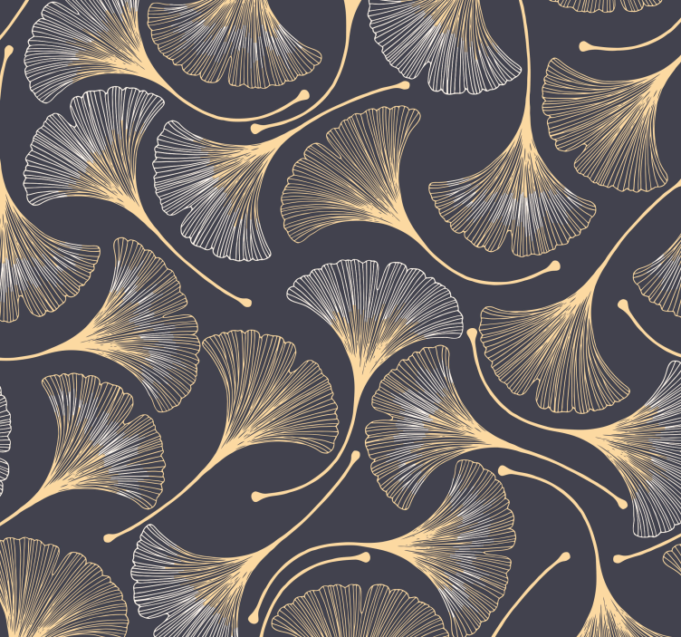 Ginkgo Leaves fan-shaped modern wallpaper - TenStickers