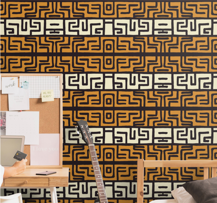 Maze pattern abstract wallpaper - TenStickers