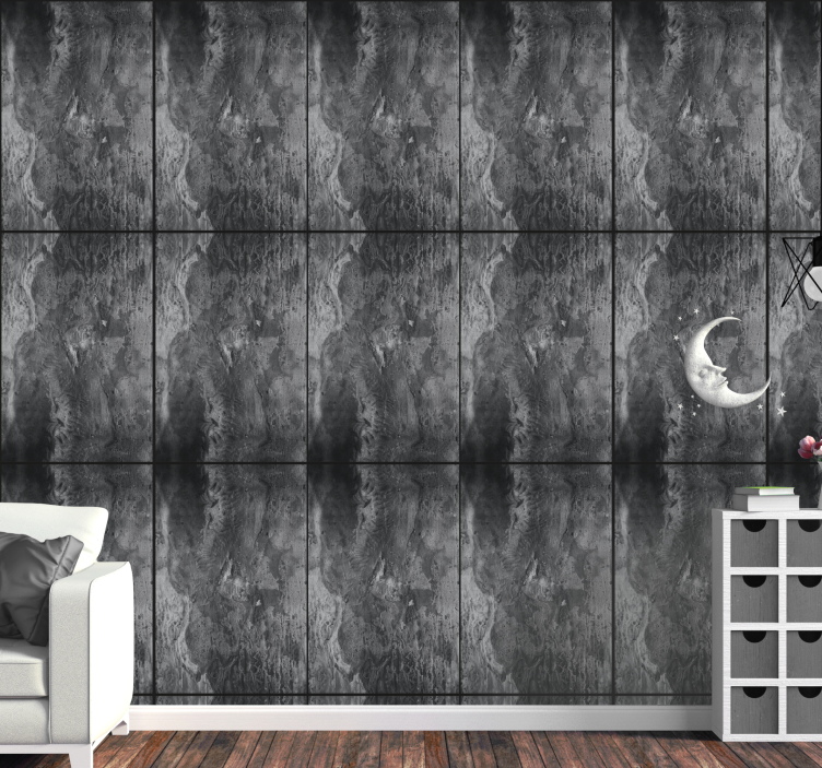 Abstract Moon Phase marble effect wallpaper - TenStickers