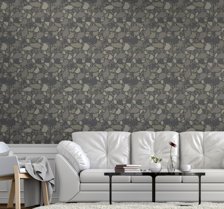 Abstract grey arrangement stone effect wallpaper - TenStickers