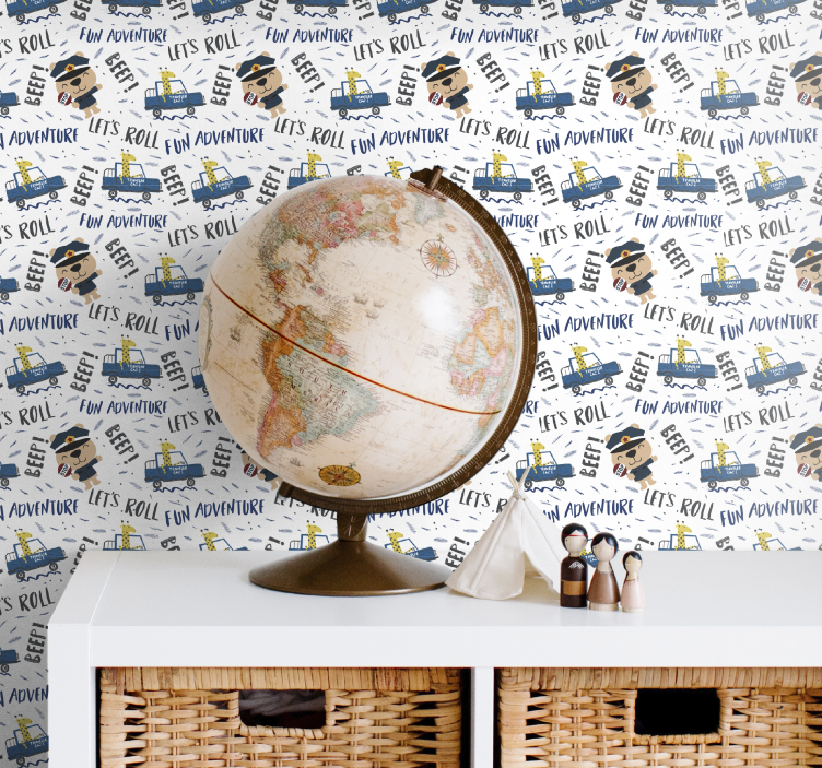 Adventure theme motif wallpaper childrens room - TenStickers