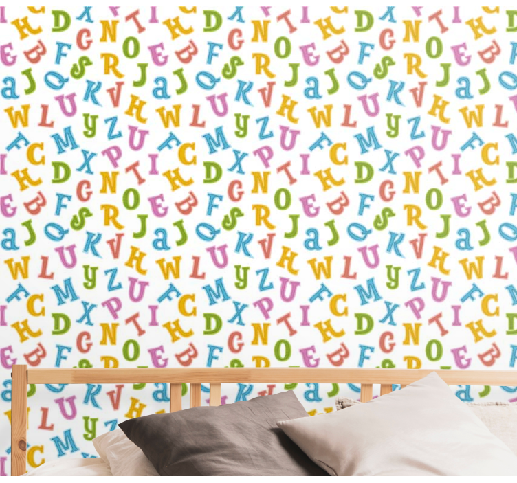 Alphabet Fun lettering wallpaper - TenStickers