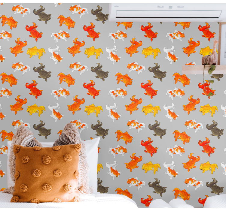 Aquatic Pattern fishes wallpaper - TenStickers