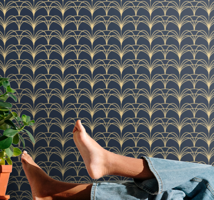 Art Deco Arcs wallpaper geometric - TenStickers