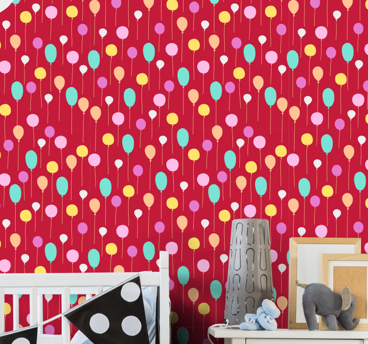 Balloon Party Theme retro wallpaper - TenStickers