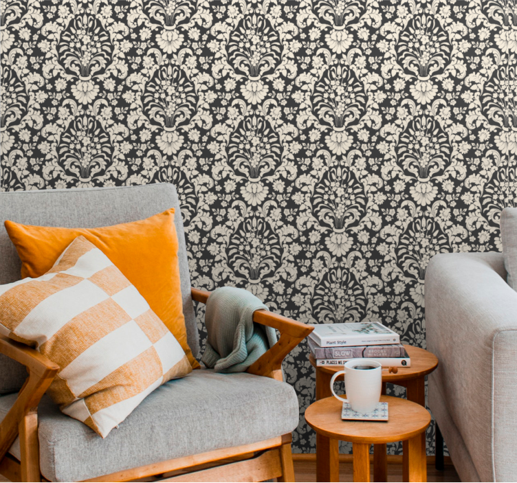 Baroque Damask Pattern baroque wallpaper - TenStickers