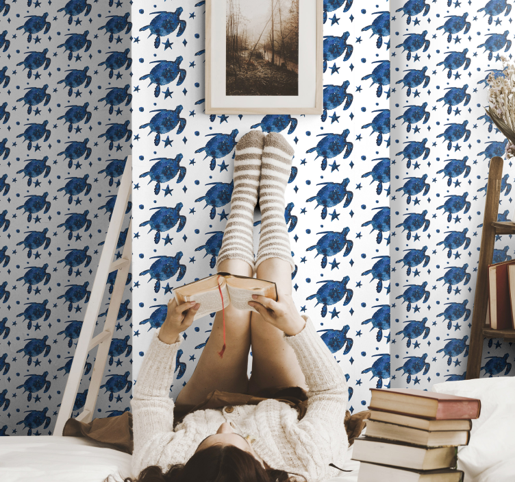 Blue sea turtles animals wallpaper - TenStickers