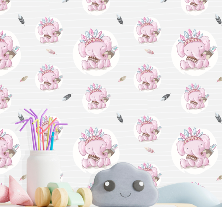 Bohemian Elephants cute elephant wallpaper - TenStickers