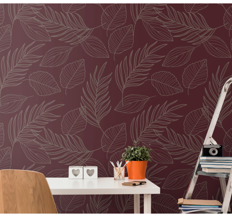 Botanical Leaf Design leaves wallpaper - TenStickers