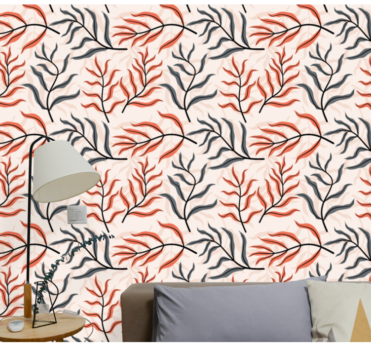 Botanical Seamless Pattern leaves wallpaper - TenStickers