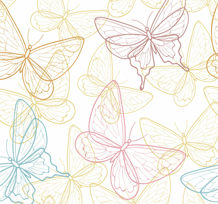 Butterfly Outlines butterflies wallpaper - TenStickers