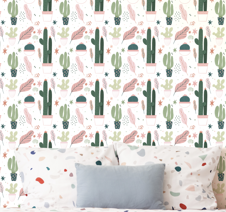 Cacti Pattern nature wallpaper - TenStickers