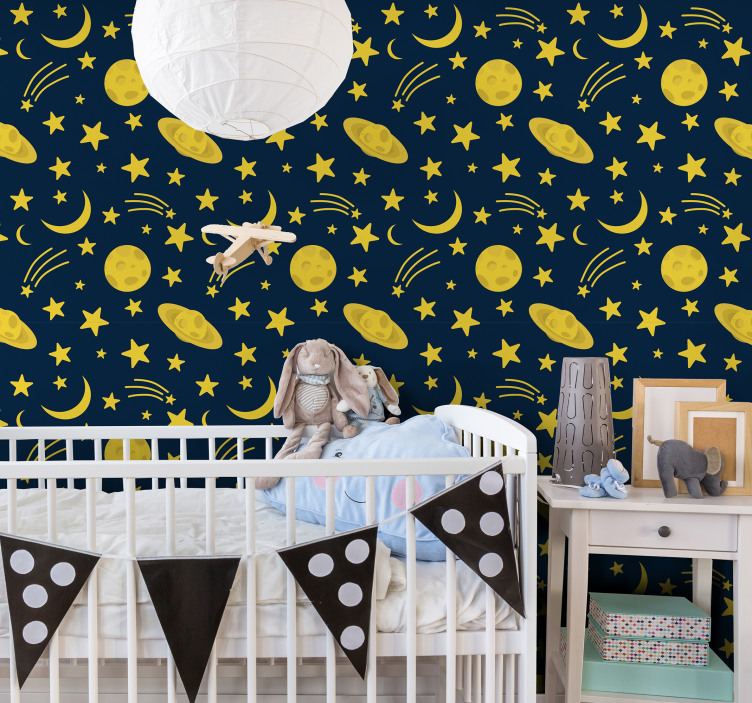 Celestial Moonlight Theme star wallpaper - TenStickers
