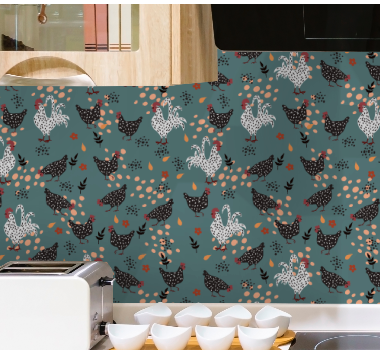Charming Hen Motif animals wallpaper - TenStickers