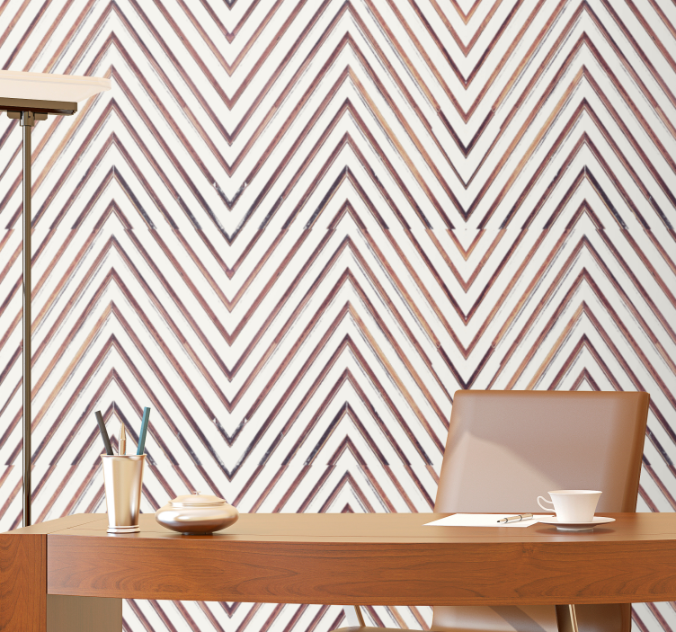 Chevron Line Pattern wallpaper geometric - TenStickers