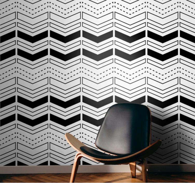 Chevron Lines Pattern wallpaper geometric - TenStickers