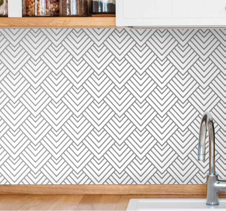 Chevron Lines wallpaper geometric - TenStickers