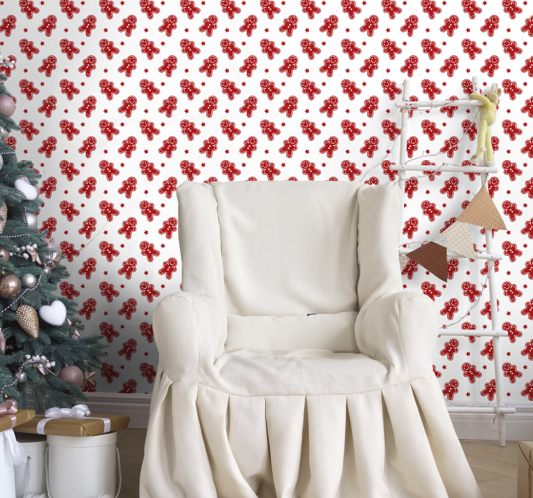 Christmas Cookies Living Room Wallpaper - TenStickers