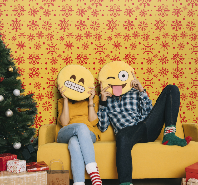 Christmas snowflakes Living Room Wallpaper - TenStickers