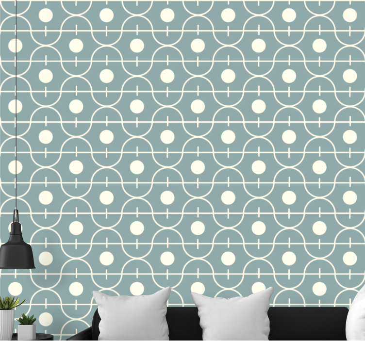 Circular Grid Pattern polka dots wallpaper - TenStickers