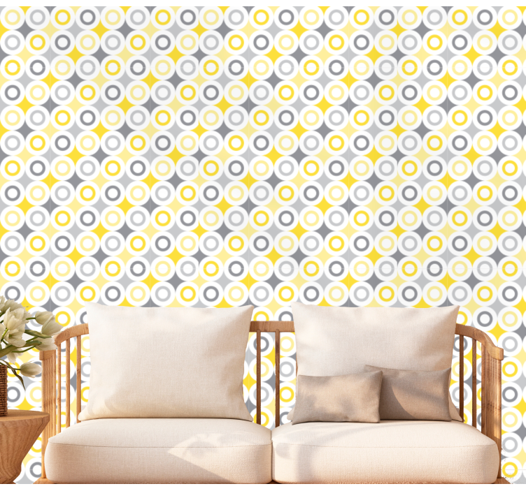 Circular Pattern polka dots wallpaper - TenStickers