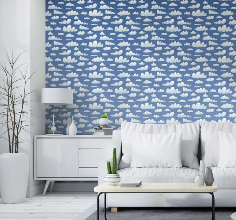 Cloud Pattern Design living area wallpaper - TenStickers