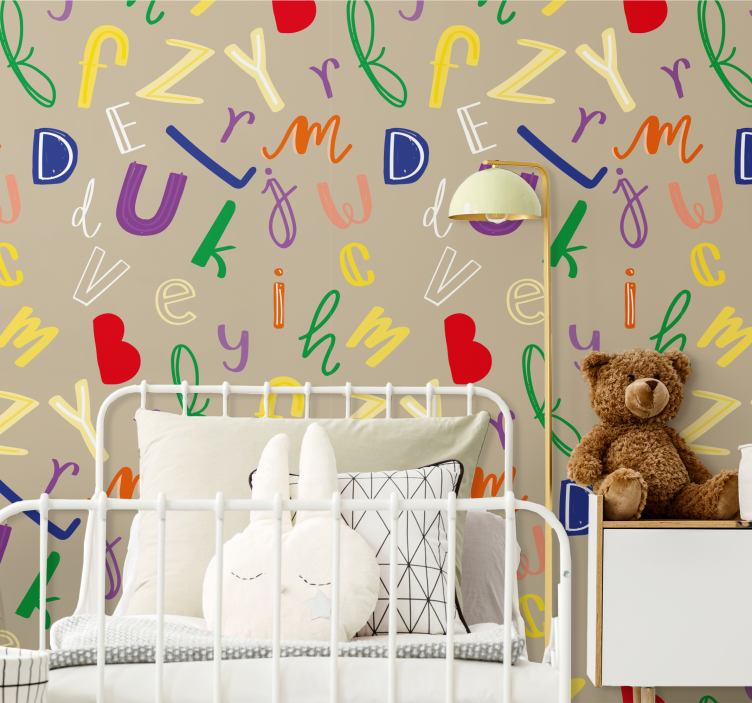 Colorful alphabet lettering wallpaper - TenStickers