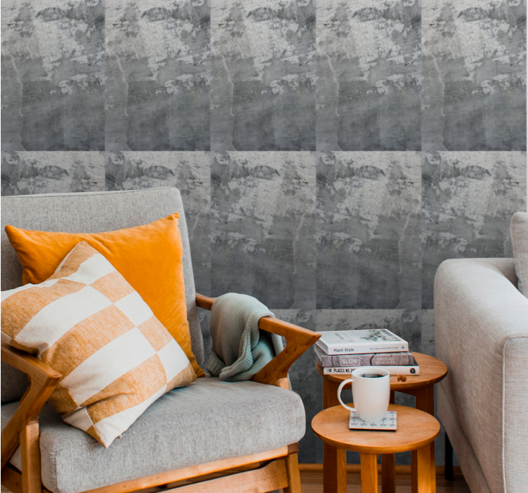 Gray textured design metal effect wallpaper - TenStickers
