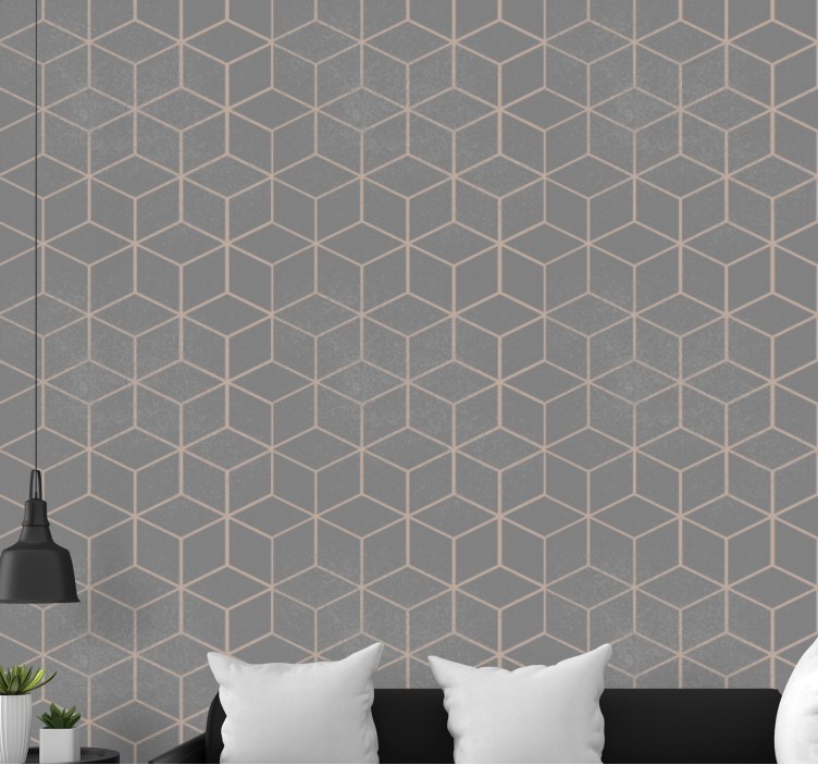 Cube Structure wallpaper geometric - TenStickers