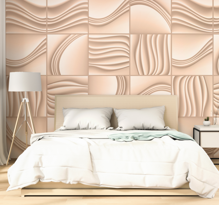 Curved Texture Panels abstract wallpaper - TenStickers
