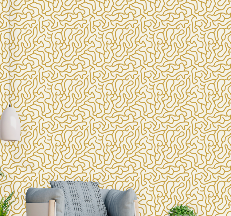 Curvy Line Pattern wallpaper geometric - TenStickers