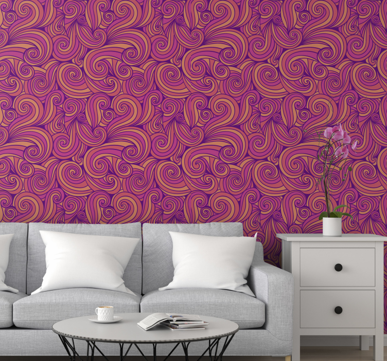 Curvy Swirl Pattern wallpaper geometric - TenStickers