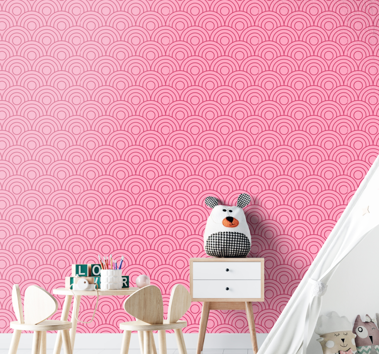 Dark and light pink shape Modern Wallpaper - TenStickers