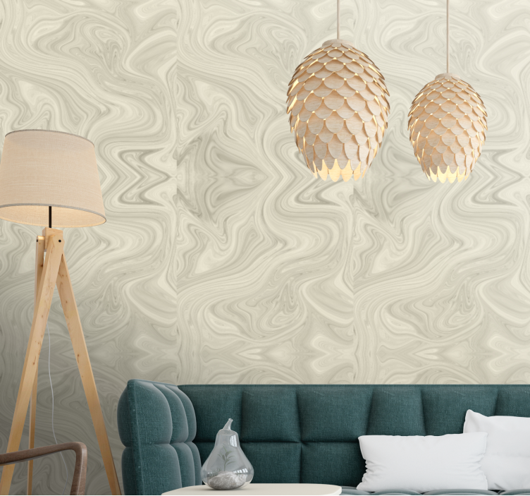 Elegant beige veins marble effect wallpaper - TenStickers