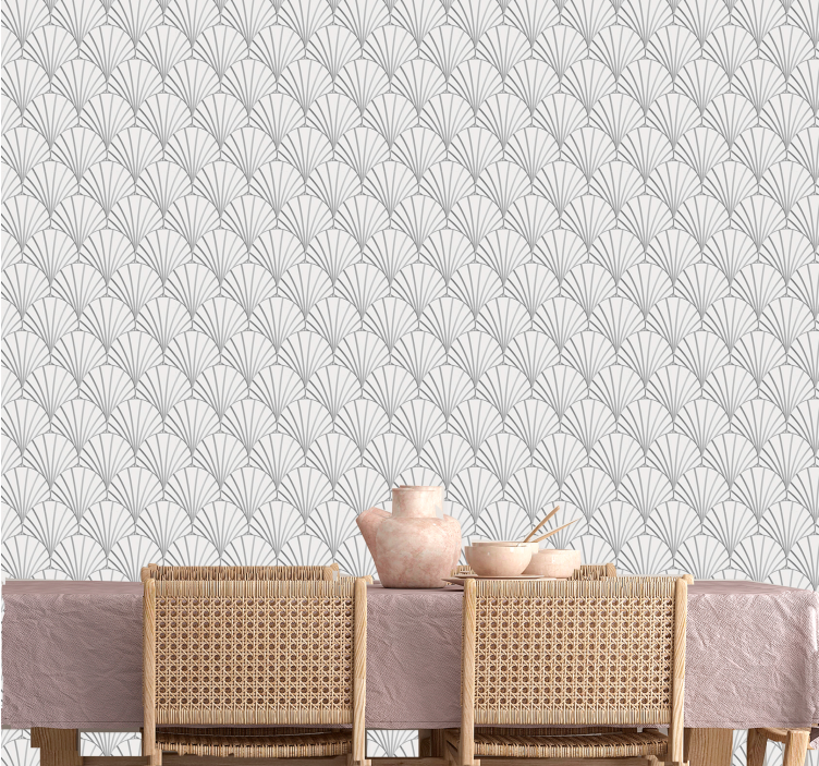 Elegant fan pattern contemporary wallpaper - TenStickers