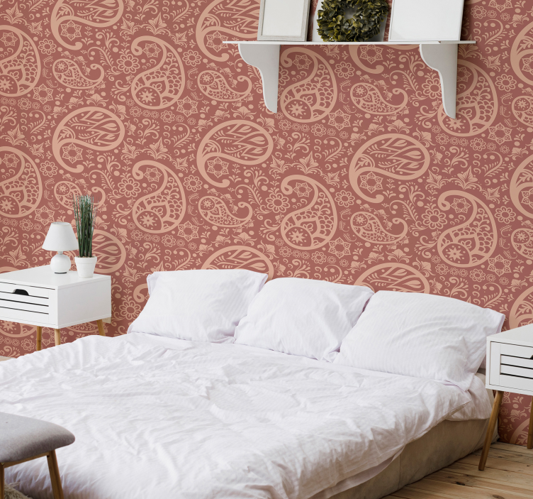 Elegant Paisley Leaves floral wallpaper - TenStickers
