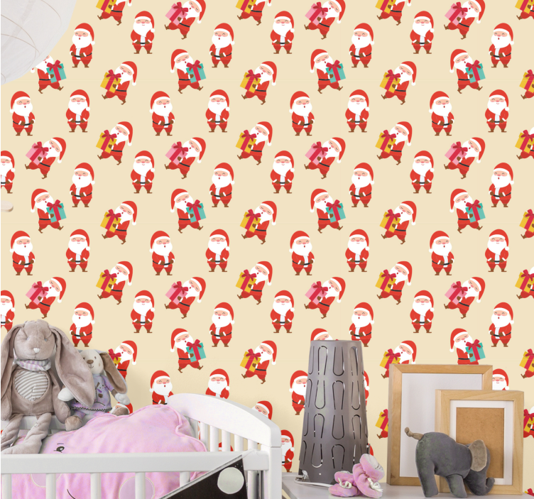 Festive Characters holiday christmas wallpaper - TenStickers